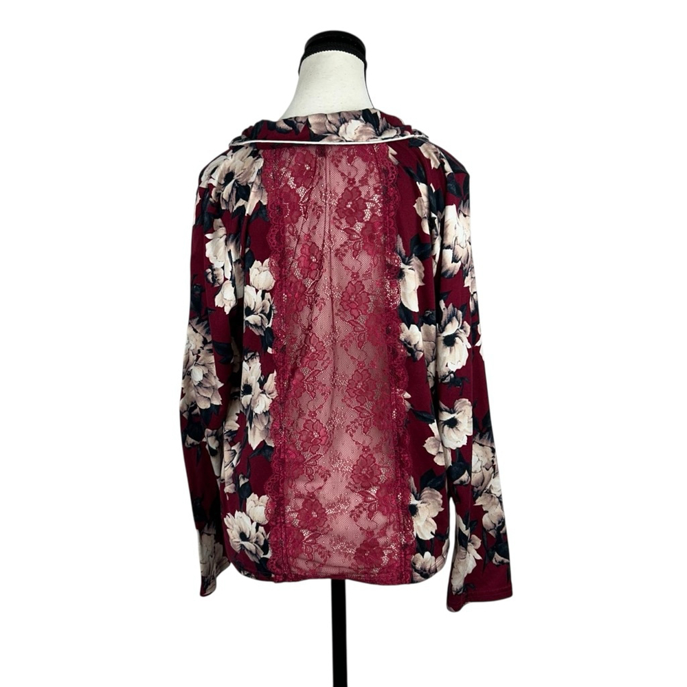 BCBGMAXAZRIA Pajama Set 2 Piece Womens M Red Floral - Picture 5 of 16